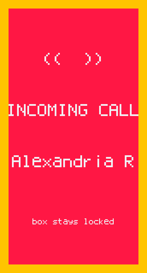 Phone Box screen: Incoming call