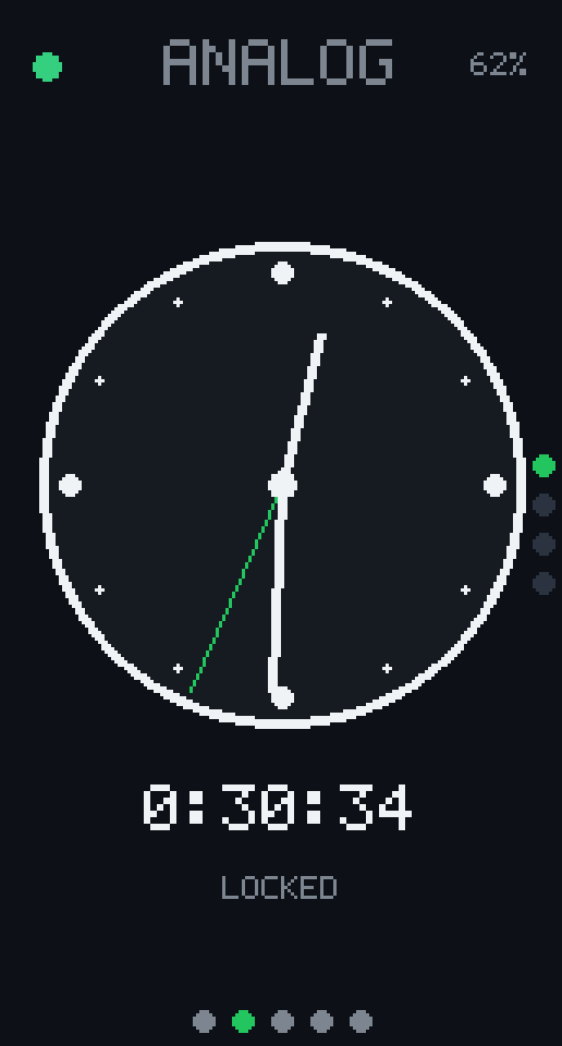 Phone Box screen: Timer, analog