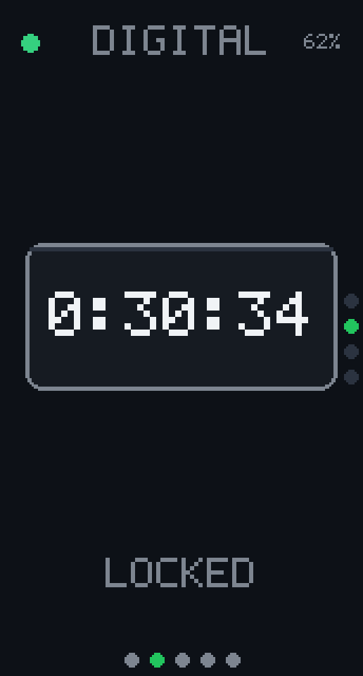 Phone Box screen: Timer, digital