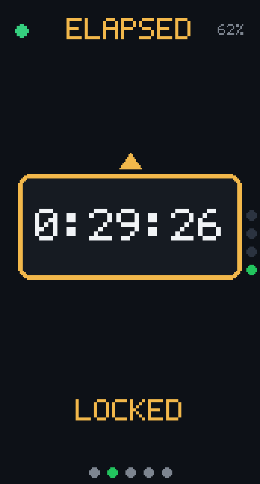 Phone Box screen: Timer, elapsed